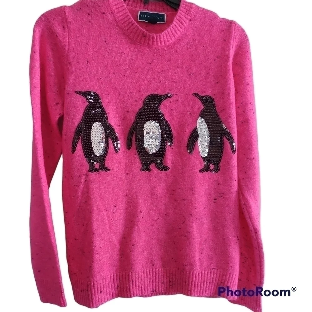 Karen Scott Whismy Penguin Sweater S - Picture 1 of 13